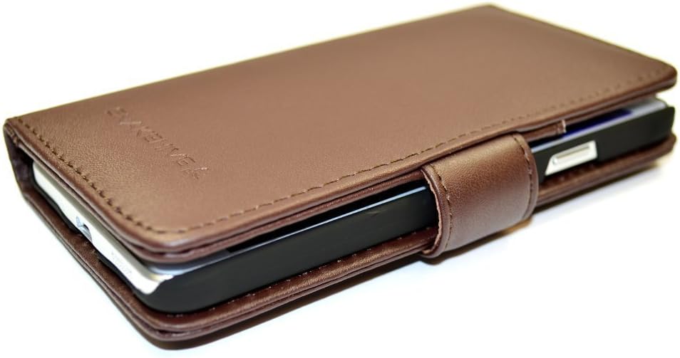 Snakehive Samsung Galaxy Alpha Premium Leather Wallet Flip Case Cover with Credit Card/Note Slots for Samsung Galaxy Alpha (Brown)