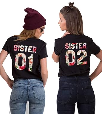 Sister Shirts Best Friends T-Shirts BFF T-Shirt für Zwei 2 Mädchen BFF Oberteile BFF Geschenke 2 Stücke