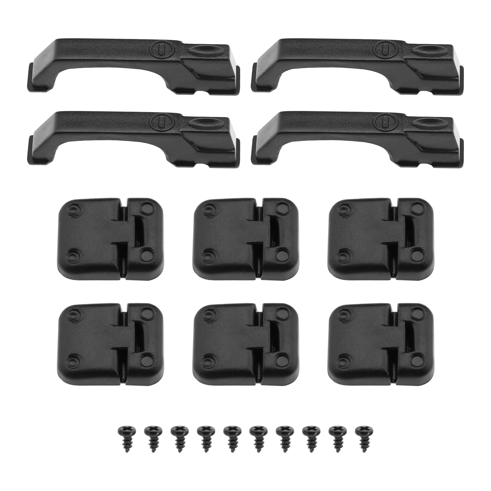 1 Set RC Car Door Hinge Handle Kit Compatible with TRX-4 1/10 Remote Control Tracked Vehicle RC Car Door Hinges Black