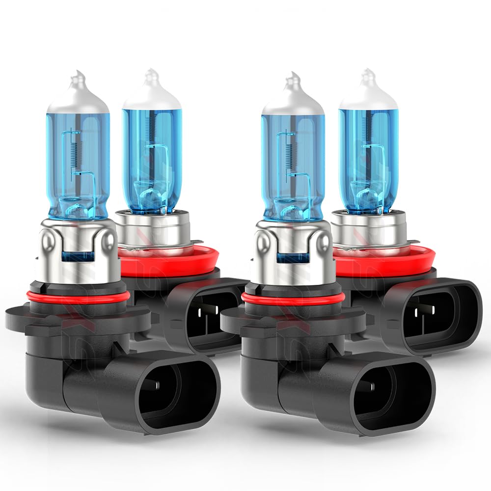 Photo 1 of SYJIIP Upgraded Halogen Headlight Bulbs For Nissan Rogue 2008 2009 2011 2012 2013 2014, 9005 H11 High Low Beam Headlamp Lights, 6000K White, 300% Brightness, Plug n Play, 4-Pack