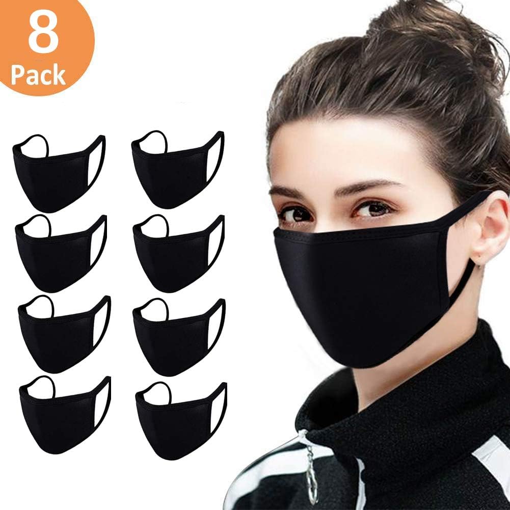 25 Pack Unisex Mouth Mask Adjustable Anti Dust Face Mask,Black Cotton Mouth Mask Muffle Mask for Cycling Camping Travel,100% Cotton Washable Reusable Cloth Masks