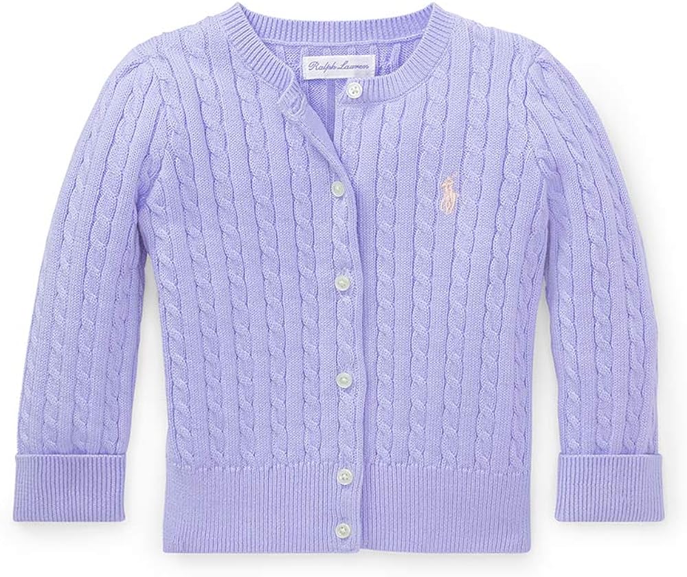 Amazon.com: Polo Ralph Lauren Baby Girls Mini Cable Cardigan, 24 Months, Purple: Clothing