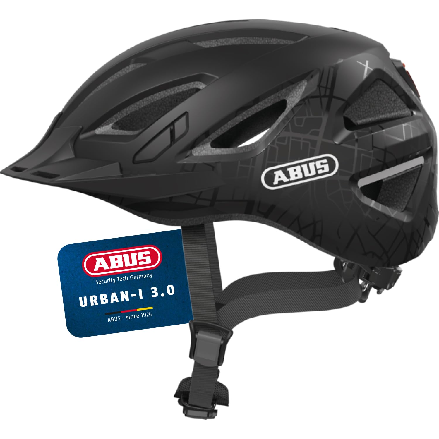 ABUS Urban-I 3.0 city helmet - bike helmet with rear light, peak and magnetic fastener - for men and women