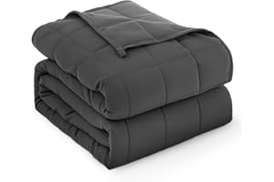 GREAT DAXING Weighted Blanket for Adults 15lbs, 48"x72", Twin Size Soft Cooling Weighted Blanket for 125-180lbs, Breathable Heavy Blanket with Glass Beads Warm Thick Blanket for Bed Sofa All Season, Dark Grey