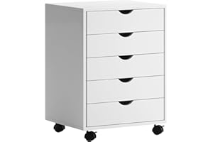 SDHYL Rolling File Cabinet, Mobile Filing Cabinet with Wheels, 5 Drawers Filing Cabinets Under Desk for Home Office, Vertical