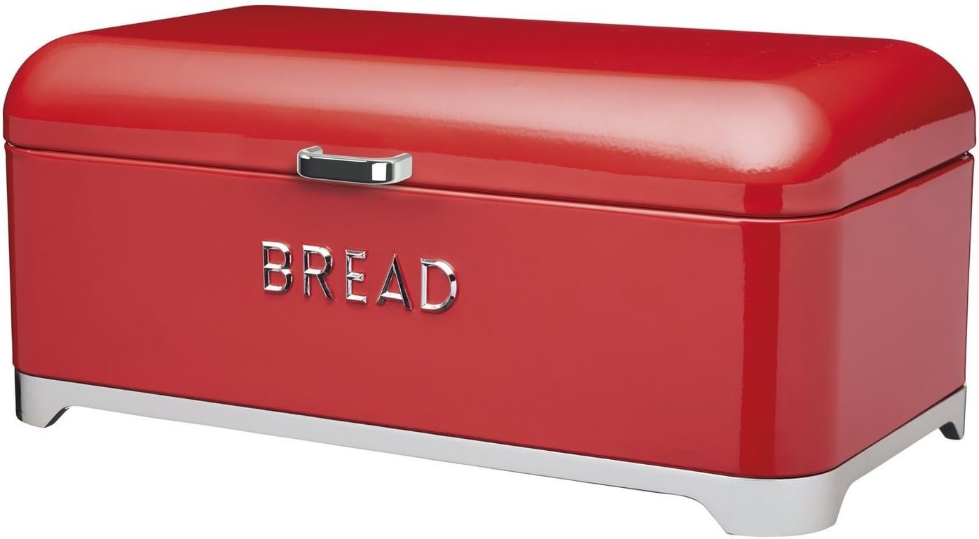 Bread Bin Lovello Scarlet Red 42 x 22 x 19cm (Pack of 2) Amazon.co