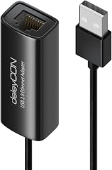 deleyCON USB 2.0 Ethernet Adapter RJ45 10/100 Mbps for PC Laptop Black view 3