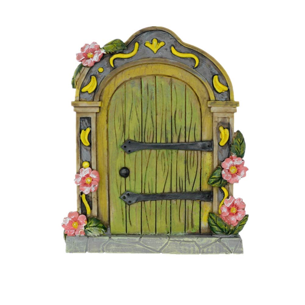 MUAMAX Fairy Garden Door Miniature Door for Fairy Garden Accessories Gnome Home Decor Fairy doors (Green)