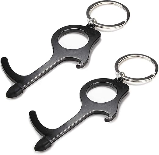 Contactless Door Opener Tool No Touch Hand Tool with Key Ring EDC