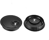 Rayibuir 2 Pack Desk Grommet Zinc Alloy Cable Cord Organizer Flat Black 60mm view 2