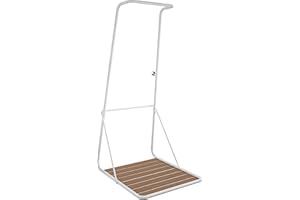 Novogratz Poolside Gossip Collection, Rainey Outdoor Shower with XL Base and Waterfall Bar, White