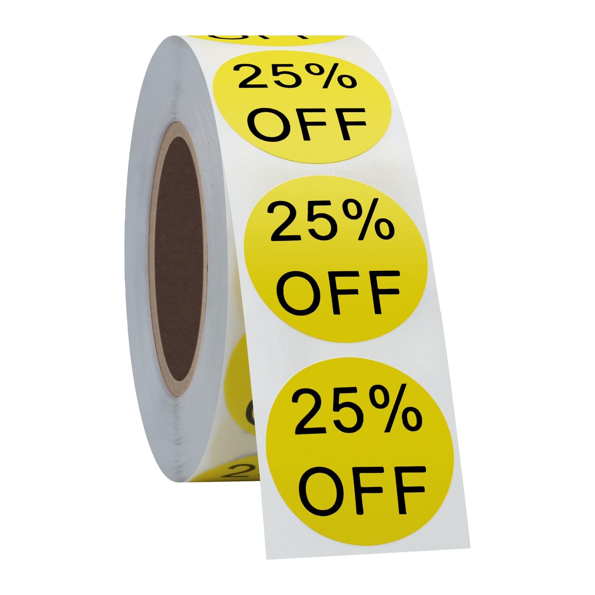 Hycodest 500 pcs Pruduct Stickers Yellow Round Product Labels for Retail Stores Supermarkets (25%, 1 inch) — image 1