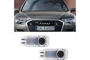 JEBEST 2PCS Car Door Light Logo Compatible with A1/A3/A4/A5/A6/Q3/Q5/Q7/A7/A8/R8/RS/S/TT/TTS Series Projector Accessories Ultra-Brights Step Led Puddle Door Lights Non-Fading Upgraded Shadow Light