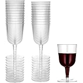 Clear Deluxe Plastic Tulip Wine Goblets - 5oz (Pack Of 20) - Elegant & Reusable Party Wine Glasses - Perfect For Weddings, Parties & Events