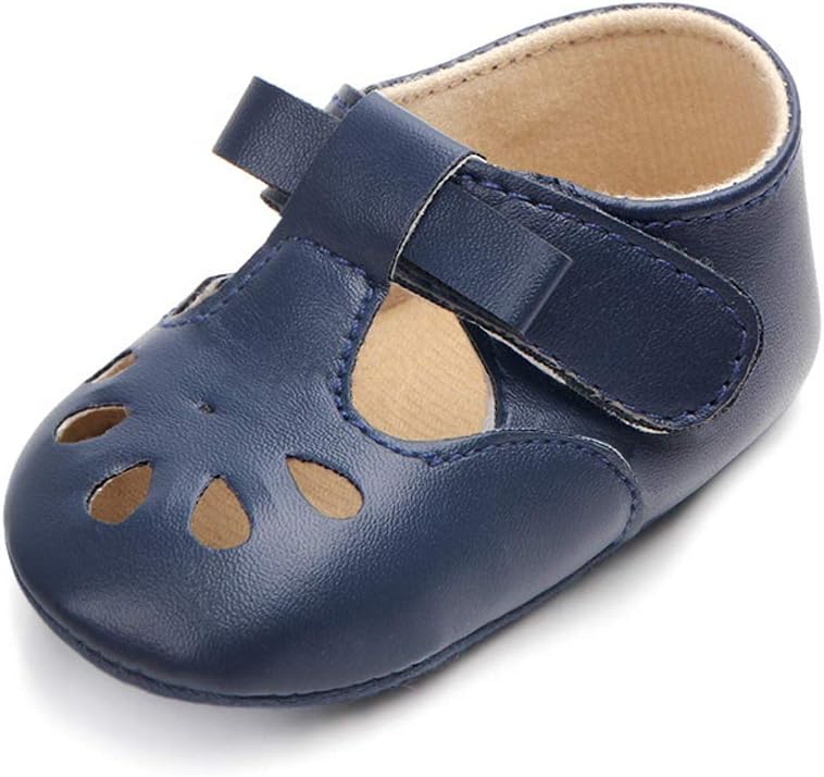 Baby Girl Shoes Infant First Walking Sandals Soft Sole Flats Shoes Navy Blue 6-12 Months