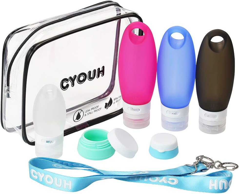 Travel Bottles - Travel Size Toiletries Containers TSA Approved Leak Proof Silicone Travel Shampoo Bottle Accessories