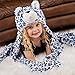 Fin Fun Snow Leopard Wearable Hooded Blanket for Kids - Kids Wearable Blanket Hoodie - Super Soft Polyester Snuggie, Cozy Blanket with Realistic Animal Details for Boys & Girls