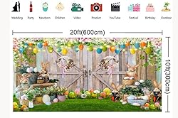 20X10ft Fabric Spring Easter Backdrops Wooden Wall