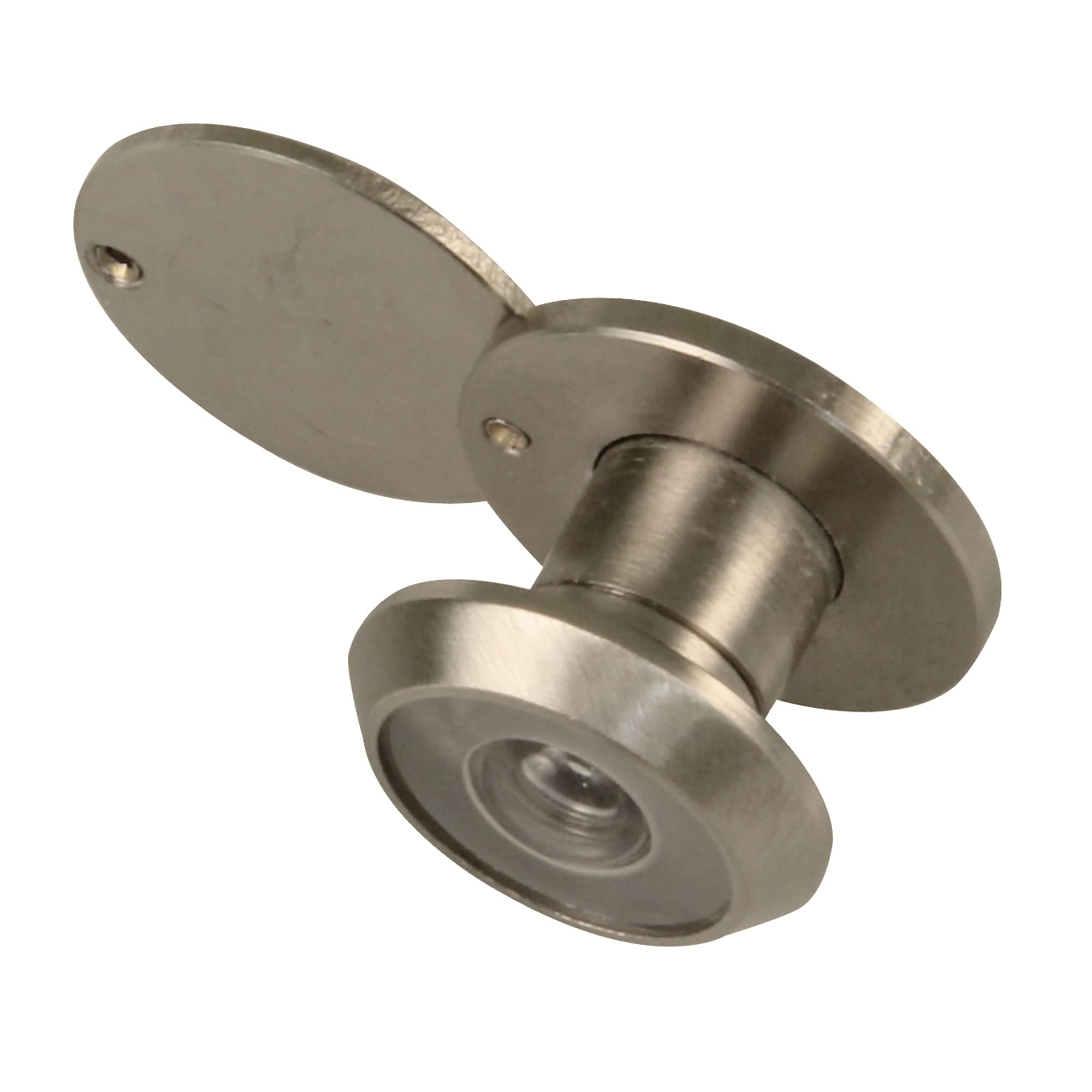 Amig - Viewer with Super Angle Lens for Interior and Exterior Doors 4-14 Brass with Matt Chrome Finish | Measurements - Diameter 14 mm, Door Thickness 15-25 mm