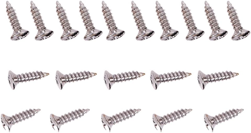 20x Chytaii Guitar Bass Pickguard Screw for Electric Guitar Stratocaster Scratch Plate Screws Silver