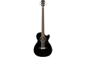 Fender Acoustic Bass Guitar 4-String with Fishman Bass Acoustic Guitar Pickup with Tuner and Equalizer, Classic Design with Rounded Walnut Fingerboard, Mahogany Construction, Spruce Top