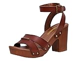 Dunes Sandra Faux Wood Block Womens Heels with