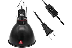 Dome Reptile Heat Lamp Fixture 150w with Switches ，5.5in Deep Dome Reptile Lamp 150w Fit for Reptile Lampp Bulb uvb，Reptile L
