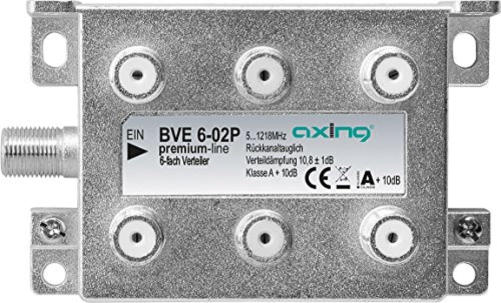 Axing BE Splitter for Cable Multimedia Digital TV 5-1218 MHz F-Connector Metal