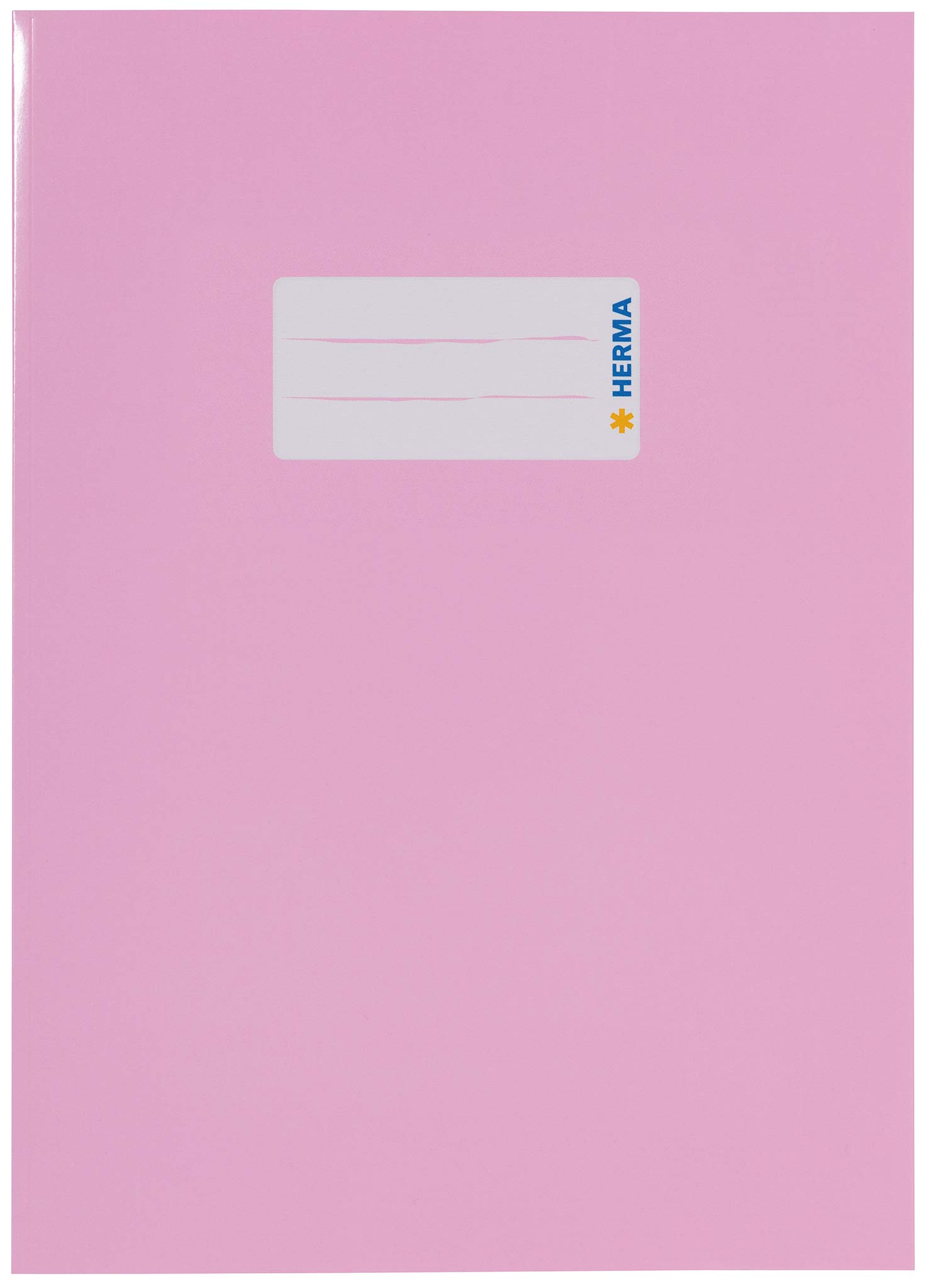 HERMA 19855 Notebook Covers A5 Cardboard Pink, Pack of 10, Notebook Covers with Labelling Field Made of Sturdy and Extra Strong Paper, Notebook Cover Set for School Notebooks, Coloured