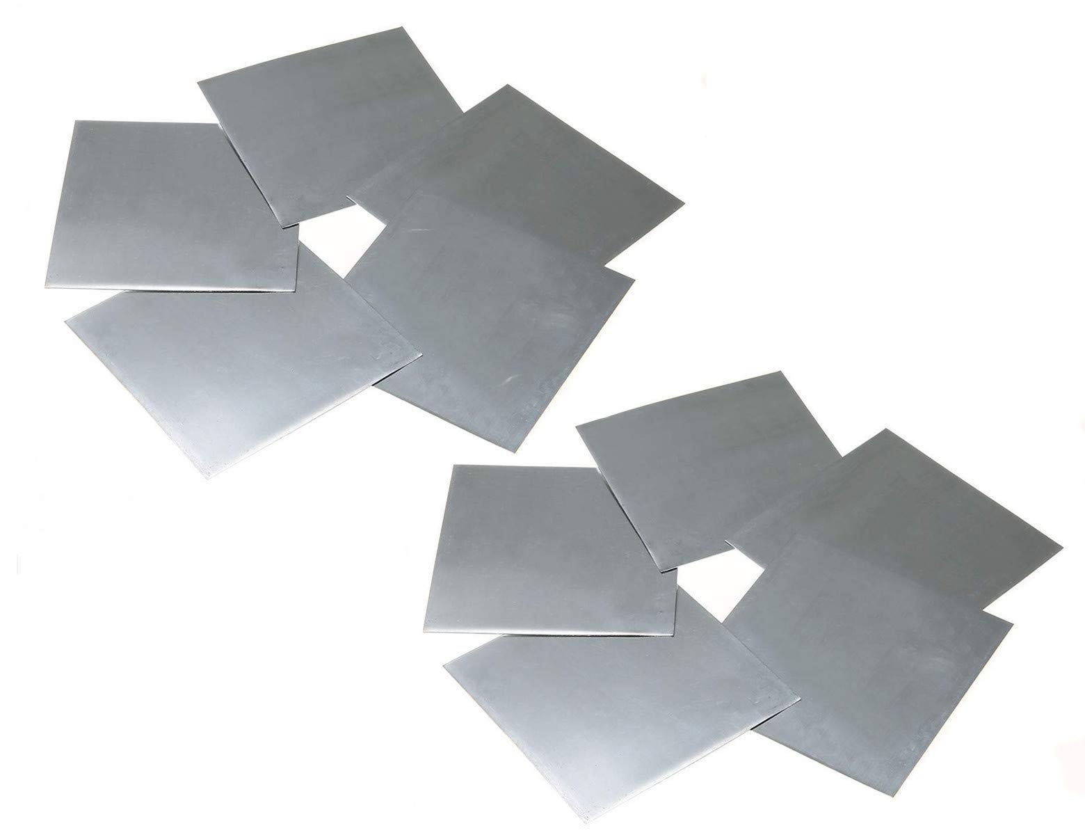 10Pcs High Purity 99.9% Pure Zinc Zn Sheet Plate for Science Lab (100x100x0.2mm)