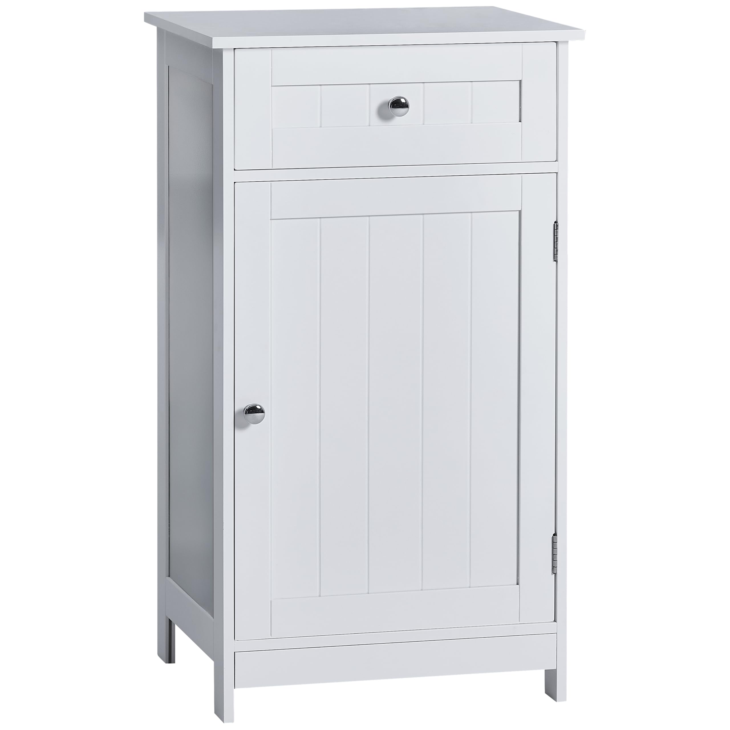 Bath Vida Bathroom Cupboard 1 Door 1 Drawer Floor Standing Cabinet Drawer Unit Storage, White