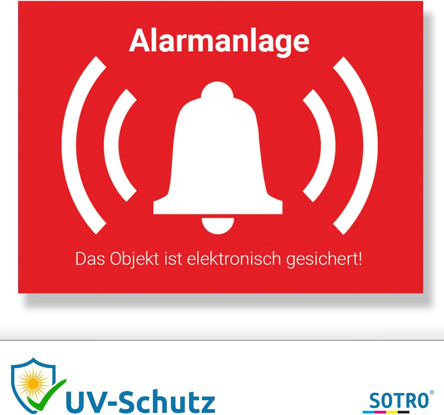 Alarmgesichert Aufkleber – 6 Stück Laminiert, Wasserfest, 2 Große & 4 Kleine, Made In Germany