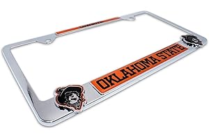 MERCEDES AMG PETRONAS AMG Premium OSU Cowboys Mascot License Plate Frame w/Dual 3D Logos - Second Generation (Oklahoma State)