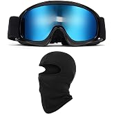 LJDJ Kids Dirt Bike Goggles with Protection Balaclava Full Face Cover | Breathable Neck Gaiter, Impact-Resistant UV Lens, Adjustable Helmet Strap,Windproof Dustproof, for kids ATV Off-Road Riding