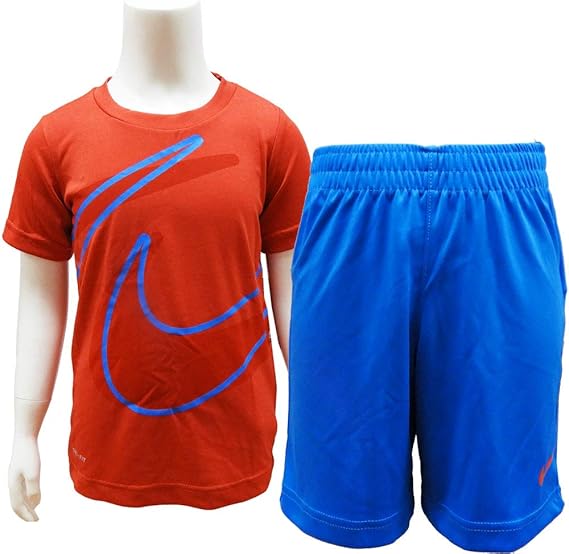 Amazon Nike ナイキ 子供服 キッズ ジュニア トレーニングウエア ジャージ Tシャツ ハーフパンツ サッカーパンツ 上下セット レッド ブルー 2t 86 92cm ジャージ 通販