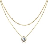 MONOOC Birthstone Necklace for Women, Cubic