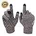 Achiou Winter Knit Gloves Touchscreen Warm Thermal Soft Lining Elastic Cuff Texting Anti-Slip 3 Size Choice for Women Men