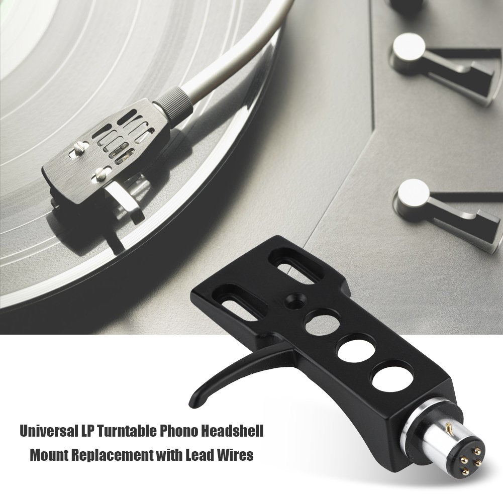 Turntable Headshell Universal LP Turntable Cartridge Phono Headshell Mount Replacement with Wires