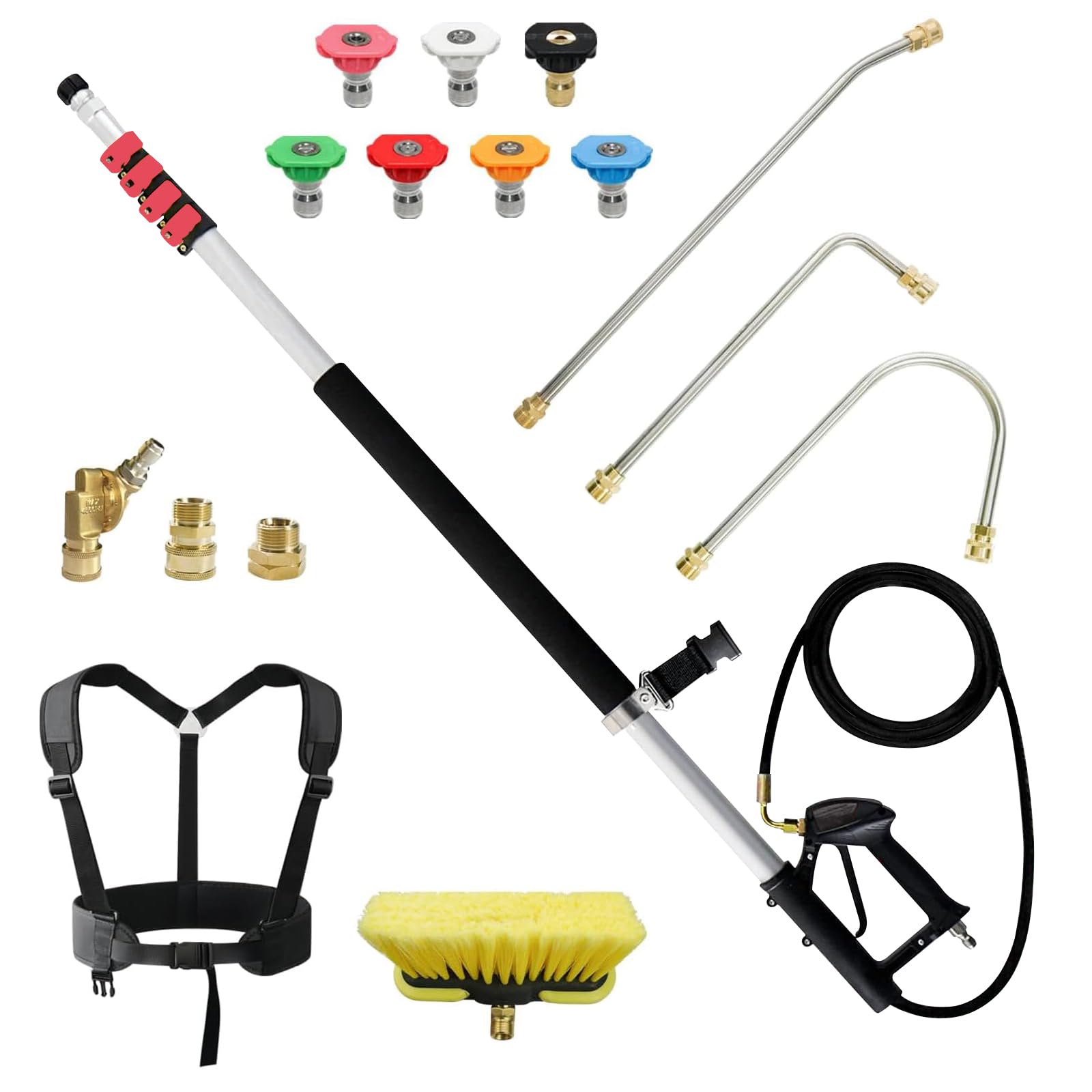 Photo 1 of ** missing additional parts**
Carivia 24 FT Telescoping Pressure Washer Wand with Pressure Washer Extension Wand,Brush Head,Gutter Cleaner Attachment and Support Belt,Pressure Washer Extension Pole for Wall Roof Gutter