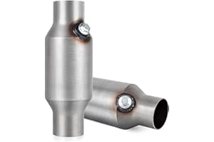 HOPE YOU READY 2.5 Inch Universal Catalytic Converter, 2.5" Inlet/Outlet Universal Front Catalytic Converter with O2 Port (Direct-Fit)