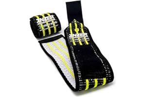Inzer Atomic Wrist Wraps (Pair) - Powerlifting Weightlifting Strength Training (20" - Medium) (Yellow, Medium (20"))