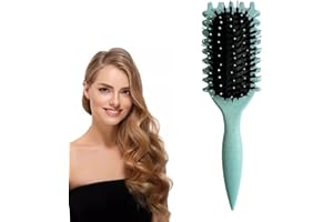 WENFENG Curl Defining Brush,Curly Hair Brush,Curl with Prongs Define Styling Brush,Styling Brush for Detangling, Shaping and Defining Curls For Women to Reduce Pulling and Curl Separation (Light Green)