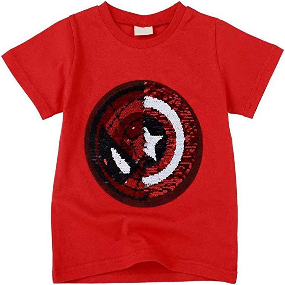 Little Boys Toddler Kids Flip Magic Sequin Avengers Spiderman Tshirt,Short Sleeve Crewneck Pullover Tees Tops