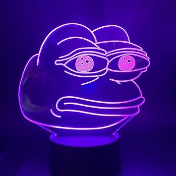 Avoir Images Amazon Com 3d Led Night Light Pepe The Frog Funny Bitter Emoji le plus cool par