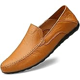Men's Loafers Genuine Leather Flat Breathable Casual Shoes Handmade Slip On Driving Shoes Fashion Business Shoes