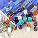 Longbeauty 15Pairs Mixed Stone Saddle Ear Plugs Stretcher Expander Tunnels Ear Gauges Piercing Jewelry 12MM