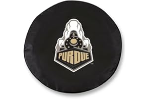 HOLLAND BAR STOOL CO. NCAA Tire Cover by Holland Bar Stool - Purdue, Black - 30in x 10in