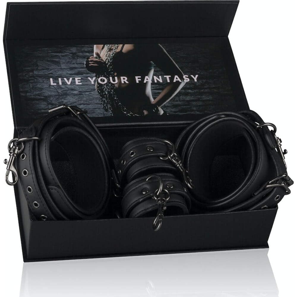 Easytoys Fetish Collection Handcuffs Thigh and Wrist Cuff Set Restraint Kit