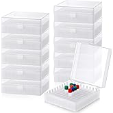 Kingdder 10 Pack 100 Holes Centrifuge Tube Cryogenic Storage Box with Snap Clasp Polypropylene Freezer Box Centrifuge Tubes Holder Rack with Lid Fit 0.5/1.5/2.0 ml for Lab Vial Storage(White)