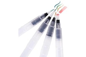 Original Tobios Watercolor Brush Pens Set – 4 Refillable Water Pens for Artists, Adults & Beginners, Leakproof Brush Tips for Blending, Calligraphy & Adult Coloring, Portable Paint Brush Set, Art Gift